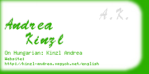 andrea kinzl business card